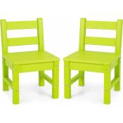 COSTWAY Lot de 2 Chaises pour Enfants en Plastique PE - 34 x 33 x 57 cm (L x l x H) Vert