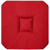 Coussin galette de chaise 4 rabats 36 x 36 cm rouge
