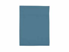 Drap plat bleu minéral 100% coton biologique 180x290 cm