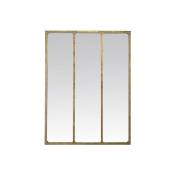 Emde - Miroir industriel 3 bandes métal doré 90x120cm