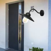 Etc-shop - Applique lumineuse d'extérieur inox noir H 25,5 cm lanterne murale col de cygne