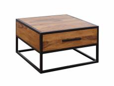 Finebuy table basse bois massif sheesham table de salon 65 x 38 x 65 cm | table d'appoint style industriel | meubles en bois naturel table de sofa | t