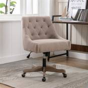 Fortuna Lai - Chaise de bueau, chaise à coque pivotante pour le salon, chaise moderne pour les loisirs, 43x42x81-91cm, marron
