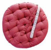Galette de chaise ronde matelassée VALAYANS - Rouge - Diamètre 40 cm
