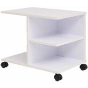 Helloshop26 - tagère armoire meuble design étagère à roulettes 50 cm blanc - Blanc