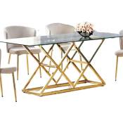 Homy France - Table à manger triangle Gold 180 cm