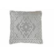 Jolipa - Coussin carré avec motifs en polyester argent 44x44cm - Argent