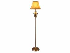 Lampadaire lampe à pied lampe torchère cuivre poli beige hauteur : env. 157 cm diamètre de l'abat-jour : 35 cm beige brun blanc helloshop26 03_0002441