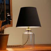 Lampe de bureau Oldham E27 hauteur 30 cm noir / laiton [ Lux.pro noir
