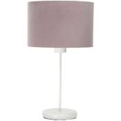 Lampe de table jasmine bebe - Matelassé rose poudré intérieur blanc - Matelassé rose poudré intérieur blanc