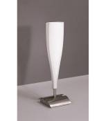 Lampe de Table Java Small 1 Ampoule E14, nickel satiné/verre blanc dépoli