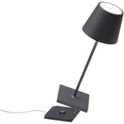 Lampe de table led rechargeable et dimmable Poldina Pro Mini Gris Foncé
