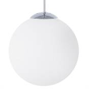 Lampe Suspension Boule 27 cm en Verre Blanc E27 40W Design Intemporel et Universel pour Intérieurs Modernes Scandinaves et Vintage Beliani Blanc