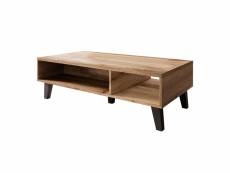 Lord - table basse - bois et noir - 110 cm - style industriel - bestmobilier - bois et gris