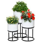 Lot de 3 supports de pots de fleurs design métal époxy