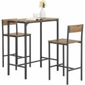 Lot Table et Chaises de Bar de Style Industriel Ensemble Table de Bar + 2 Haute Chaise Haute,OGT03-XL Sobuy