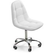 Lúzete - chaise de bureau greg capitone blanc avec roues - Blanc