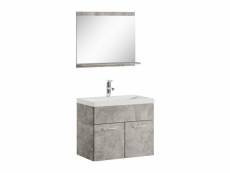 Meuble de salle de bain de montreal 02 60 cm lavabo beton gris - armoire de rangement meuble lavabo evier meubles