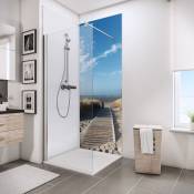 Schulte - Lot de 2 panneaux muraux 90 x 210 cm + 3 profilés, revêtement pour douche et salle de bain, DécoDesign photo Ponton du mer du Nord +