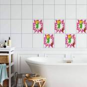 Sorcière Stickers carrelage rose film adhésif salle de bain enfants Fenêtre Sticker 10 carreaux 20x25 cm - multicolore - Bibi Blocksberg