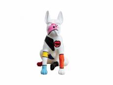 Statue chien boxer américain avec dessins abstraits h 70cm - molosse 75087931