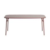 Table à manger d'extérieur lisse rectangle en aluminium rouge brun 180cm Week end - P