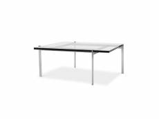 Table basse by61 - carrée en verre 12 mm acier
