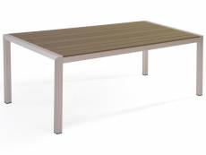 Table de jardin en aluminium et bois synthétique marron 180 x 90 cm vernio 212652