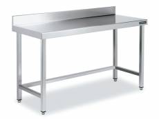 Table inox de travail avec dosseret gamme 900 - distform - - acier inoxydable 700x900