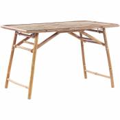 Table Pliable 120 x 69 cm d'Extérieur en Bambou Naturel pour Jardin Molise - Bois clair