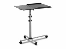 Table pour ordinateur portable bureau réglable en hauteur table roulante à roulettes 75 x 45 cm hauteur : 770 - 870 mm helloshop26 14_0005974