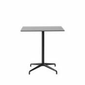 Table rectangulaire Rely Outdoor ATD4 / Stratifié compact & fonte aluminium - 60 x 70 cm - &tradition noir en plastique