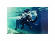 "tableau en verre swimming elephant 180x120cm"