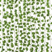 Tolletour - Artificielle Plantes Guirlande Vigne 12x Exterieur Lierre Artificielle Guirlande Décoration pour Célébration Mariage Cuisine Jardin - Vert