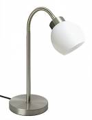 TRANGO Lampe de bureau LED en nickel mat avec abat-jour
