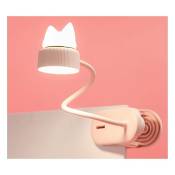 Ulisem - lampe a pince flexible avec Veilleuse catlight Original/Avec batterie rechargeable par USB/Liseuse led & Lampe de lecture pour bureau, lit,