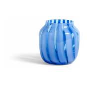 Vase en verre large bleu 22 cm Juice - HAY
