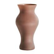 Vase en Verre Taupe 13x13x26 cm