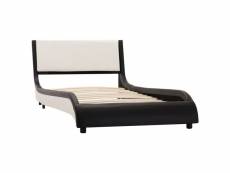 Vidaxl cadre de lit avec led noir et blanc similicuir 90 x 200 cm 280362
