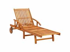 Vidaxl chaise longue de jardin avec coussin bois d'acacia