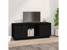 Vidaxl meuble tv noir 110,5x35x44 cm bois de pin massif