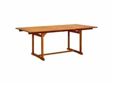 Vidaxl table à dîner de jardin (150-200)x100x75cm bois d'acacia massif
