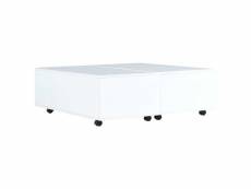 Vidaxl table basse blanc brillant 100 x 100 x 35 cm