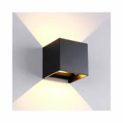 Wewoo Applique murale LED à COB en aluminium noir, lumière blanche, 6W, intérieure & extérieure en forme de cube pour salon, c