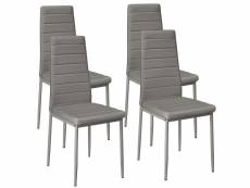 4 chaises de salle à manger hombuy gris en simili