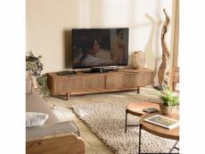Alida - meuble tv 2 tiroirs en bois teck recyclé et