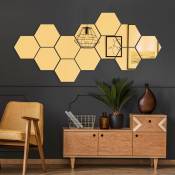 Ambiance-sticker - 12 stickers miroirs hexagones or
