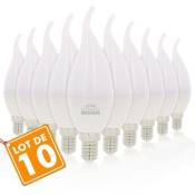 Arum Lighting - Lot de 10 Ampoules led E14 Flamme 6W Eq 40W Température de Couleur: Blanc neutre 4000K