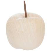 Atmosphera - Pomme en Céramique Effet Bois 9cm Beige
