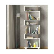 Azura Home Design - Bibliothèque block Blanc - noyer